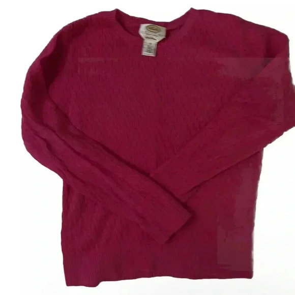 Women’s Talbots Pima Cotton Cable Knit Crew Neck Sweater Size Medium Petite - Picture 2 of 3